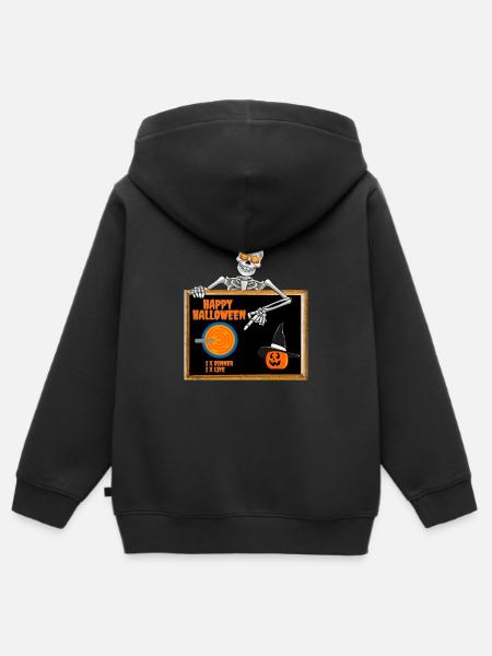 Halloween 1 Dinner - Kinder Premium Organic Zip Hoodie - Schwarz