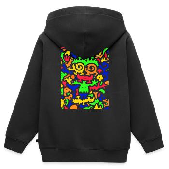 Die Blume und die Biene - Kinder Premium Organic Zip Hoodie - Schwarz - Hinten - AI Model Kid Male (0cm)