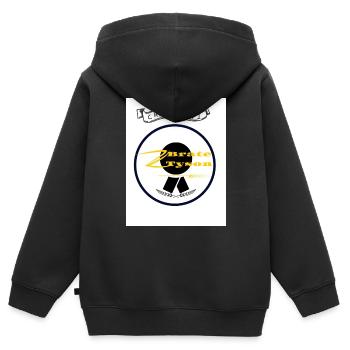 Brate Tyson - Kinder Premium Organic Zip Hoodie - Schwarz - Hinten - AI Model Kid Male (0cm)