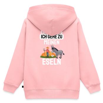 Bauernhof Landwirtschaft Lustiges Geschenk Esel - Kinder Premium Organic Zip Hoodie - Rosa - Hinten - AI Model Kid Female (0cm)