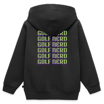 Golfhair Golf Dictons drôles Clubs de golf Golf Club - Sweat Premium à capuche zippé enfant bio - noir - Dos - AI Model Kid Male (0cm)