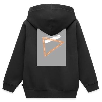 Triangle au néon - Sweat Premium à capuche zippé enfant bio - noir - Dos - AI Model Kid Male (0cm)