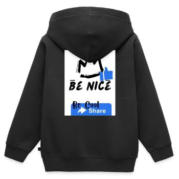 Motivator, coole Inschrift .interessanter Text - Kinder Premium Organic Zip Hoodie - Schwarz - Hinten - AI Model Kid Male (0cm)