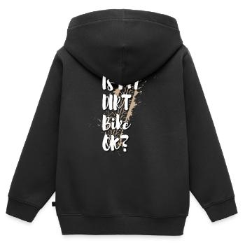 Is my Dirtbike ok? - Kinder Premium Organic Zip Hoodie - Schwarz - Hinten - AI Model Kid Male (0cm)