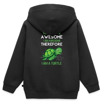 Tortue de mer drôle de cadeau de créature marine - Sweat Premium à capuche zippé enfant bio - noir - Dos - AI Model Kid Male (0cm)