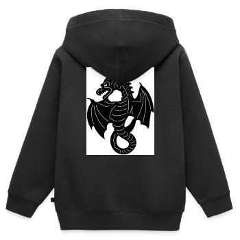 Dragon Flying - Kinder Premium Organic Zip Hoodie - Schwarz - Hinten - AI Model Kid Male (0cm)