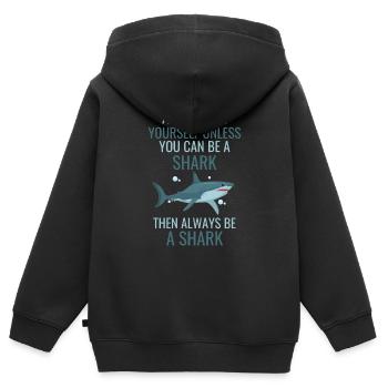 Ocean Animal Funny Cadeau Requin animal de mer - Sweat Premium à capuche zippé enfant bio - noir - Dos - AI Model Kid Male (0cm)