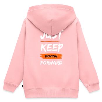 Just Keep Moving - Kids Premium Organic Zip-up Hoodie - rose - Back - AI Model Kid Female (0cm)