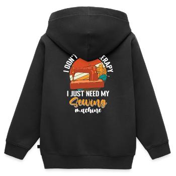 Schneider Nadel Hose - Kinder Premium Organic Zip Hoodie - Schwarz - Hinten - AI Model Kid Male (0cm)