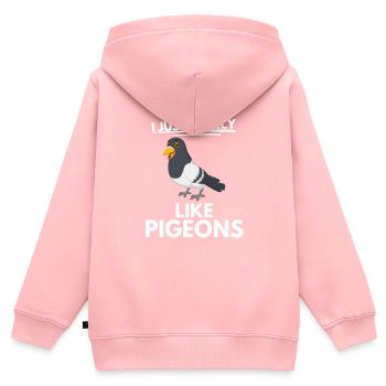Drôle de cadeau pigeonnier pigeonnier oiseau pigeon - Sweat Premium à capuche zippé enfant bio - rose - Dos - AI Model Kid Female (0cm)