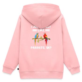 Exotisches Tier Ara Lustiges Geschenk Papagei - Kinder Premium Organic Zip Hoodie - Rosa - Hinten - AI Model Kid Female (0cm)