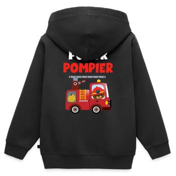 Zukünftige Feuerwehr von Papa und Mama Geschenk Baby - Kinder Premium Organic Zip Hoodie - Schwarz - Hinten - AI Model Kid Male (0cm)