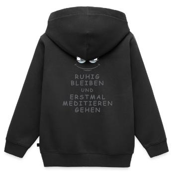 Meditieren gehen - Kinder Premium Organic Zip Hoodie - Schwarz - Hinten - AI Model Kid Male (0cm)