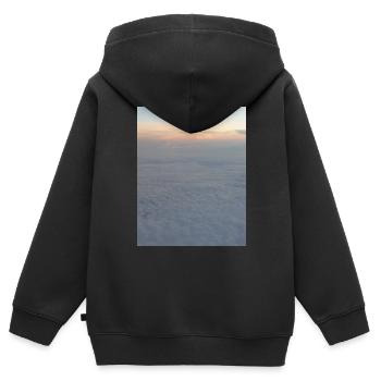 Himmel - Kinder Premium Organic Zip Hoodie - Schwarz - Hinten - AI Model Kid Male (0cm)