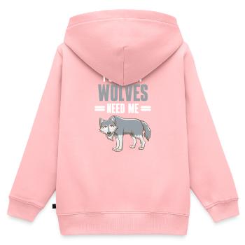 Habitant de la forêt Prédateur Drôle de cadeau loup - Sweat Premium à capuche zippé enfant bio - rose - Dos - AI Model Kid Female (0cm)