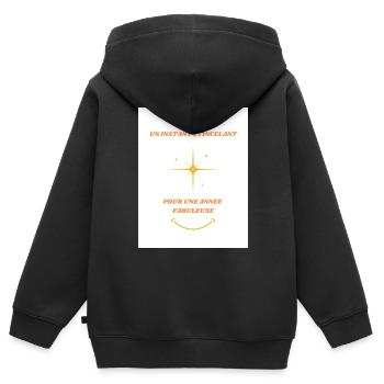 Un instant étincelant pour une année fabuleuse - Sweat Premium à capuche zippé enfant bio - noir - Dos - AI Model Kid Male (0cm)