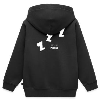 Schlafen ist meine Leidenschaft - Kinder Premium Organic Zip Hoodie - Schwarz - Hinten - AI Model Kid Male (0cm)