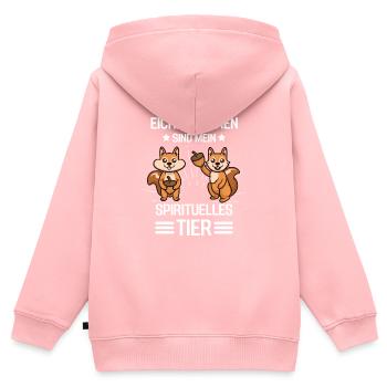 Waldbewohner Geschenk Lustiges Eichhörnchen - Kinder Premium Organic Zip Hoodie - Rosa - Hinten - AI Model Kid Female (0cm)