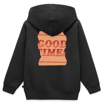 Gute Zeit - Kinder Premium Organic Zip Hoodie - Schwarz - Hinten - AI Model Kid Male (0cm)