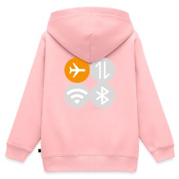 Mode avion du menu rapide - Sweat Premium à capuche zippé enfant bio - rose - Dos - AI Model Kid Female (0cm)