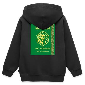 MCKENNA SURNAME - Kids Premium Organic Zip-up Hoodie - black - Back - AI Model Kid Male (0cm)