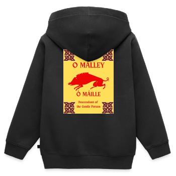O MALLEY SURNAME - Kids Premium Organic Zip-up Hoodie - black - Back - AI Model Kid Male (0cm)