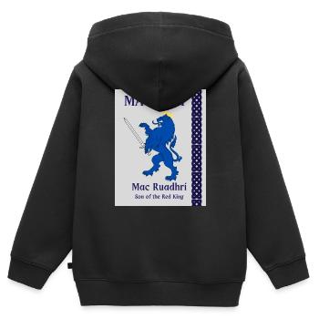 MACRORY SURNAME - Kids Premium Organic Zip-up Hoodie - black - Back - AI Model Kid Male (0cm)