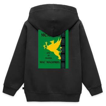 Mcmanus Surname - Kids Premium Organic Zip-up Hoodie - black - Back - AI Model Kid Male (0cm)