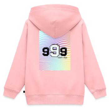 never stop - Kinder Premium Organic Zip Hoodie - Rosa - Hinten - AI Model Kid Female (0cm)