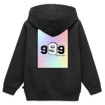 never stop - Kinder Premium Organic Zip Hoodie - Schwarz - Hinten - AI Model Kid Male (0cm)