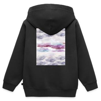 Farbige Wolken - Kinder Premium Organic Zip Hoodie - Schwarz - Hinten - AI Model Kid Male (0cm)