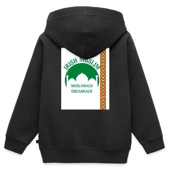 Irish Muslim - Kids Premium Organic Zip-up Hoodie - black - Back - AI Model Kid Male (0cm)