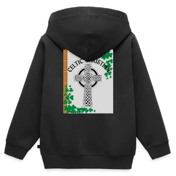 Keltische Christen - Kinder Premium Organic Zip Hoodie - Schwarz - Hinten - AI Model Kid Male (0cm)