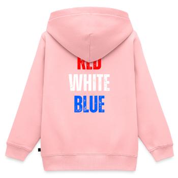 ROT WEISS BLAU - Kinder Premium Organic Zip Hoodie - Rosa - Hinten - AI Model Kid Female (0cm)