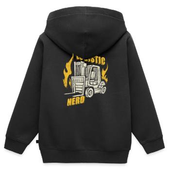 Logistic Nerd - Kinder Premium Organic Zip Hoodie - Schwarz - Hinten - AI Model Kid Male (0cm)