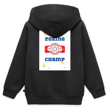 Boxing Champ - Kids Premium Organic Zip-up Hoodie - black - Back - AI Model Kid Male (0cm)
