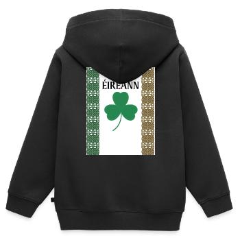 Irlande - Sweat Premium à capuche zippé enfant bio - noir - Dos - AI Model Kid Male (0cm)