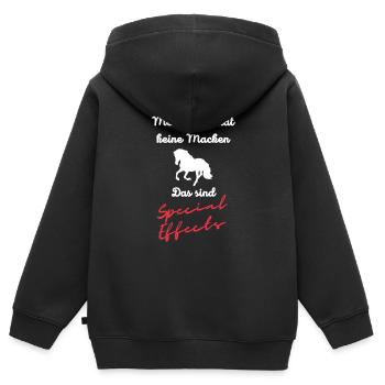 Mein Pferd hat keine Macke - Kinder Premium Organic Zip Hoodie - Schwarz - Hinten - AI Model Kid Male (0cm)
