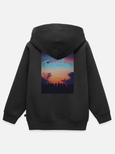 together - Kinder Premium Organic Zip Hoodie - Schwarz