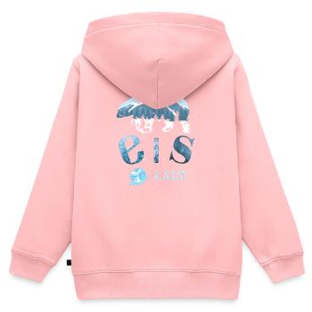 Eis Kalt - Kinder Premium Organic Zip Hoodie - Rosa - Hinten - AI Model Kid Female (0cm)