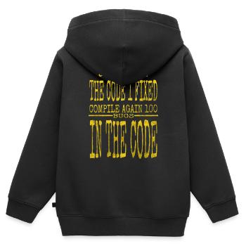Idée cadeau blague génial c sharp programmation heureux - Sweat Premium à capuche zippé enfant bio - noir - Dos - AI Model Kid Male (0cm)