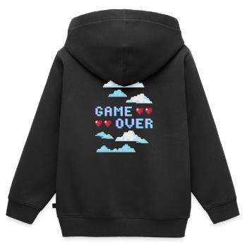 GAME OVER - Kinder Premium Organic Zip Hoodie - Schwarz - Hinten - AI Model Kid Male (0cm)