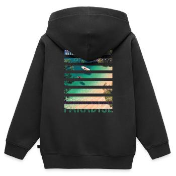 Kroatien Kroatien Hrvatska Kroatien Kroaten Paradies - Kinder Premium Organic Zip Hoodie - Schwarz - Hinten - AI Model Kid Male (0cm)