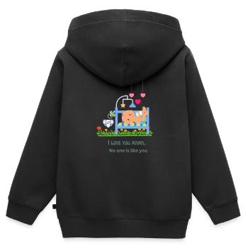 I love mamma - Kids Premium Organic Zip-up Hoodie - black - Back - AI Model Kid Male (0cm)