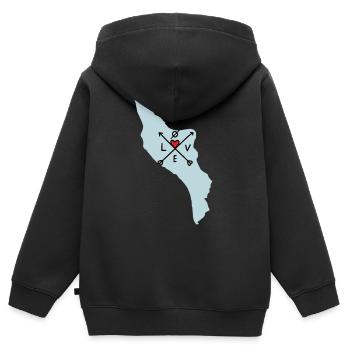Il d'oléron liebt alle Richtungen - Kinder Premium Organic Zip Hoodie - Schwarz - Hinten - AI Model Kid Male (0cm)