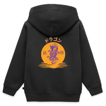 ドラゴン 2023 - Kinder Premium Organic Zip Hoodie - Schwarz - Hinten - AI Model Kid Male (0cm)