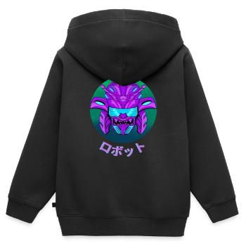 Futuristic Samurai - Kids Premium Organic Zip-up Hoodie - black - Back - AI Model Kid Male (0cm)