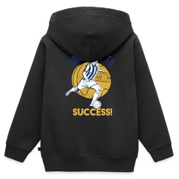 Dribbling To Success! Retro Cool Football Designs - Kinder Premium Organic Zip Hoodie - Schwarz - Hinten - AI Model Kid Male (0cm)