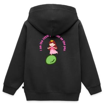 i am the little princess on the pea - Kinder Premium Organic Zip Hoodie - Schwarz - Hinten - AI Model Kid Male (0cm)