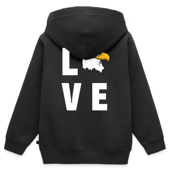 Aigle d’amour - Sweat Premium à capuche zippé enfant bio - noir - Dos - AI Model Kid Male (0cm)